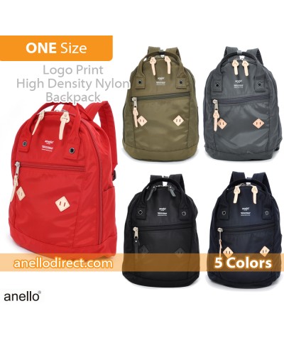 Anello Logo Print High Density Nylon Backpack Rucksack AT-B1623