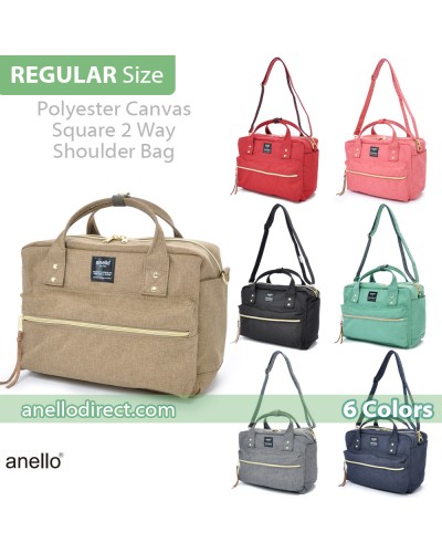 Anello Polyester Canvas Square 2 Way Shoulder Bag Regular Size AT-C1224 SALES