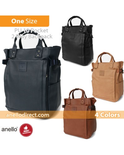 Anello PU Leather 10 Pocket  2 Way Tote Backpack Rucksack AT-C3321