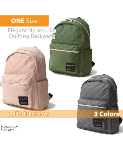 Legato Largo Elegant Nylon-Like Quilting Backpack Rucksack LS-G0773