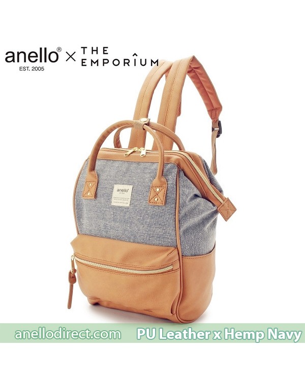 Anello X THE EMPORIUM Limited Edition PU Leather X Hemp Navy