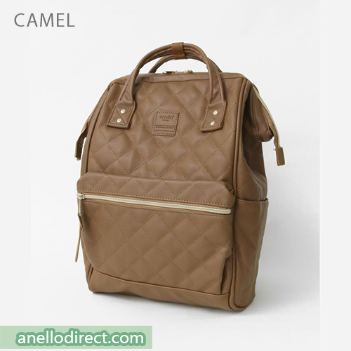 Anello Quilting PU Faux Leather Backpack Rucksack Regular Size AH-B3001 Camel Japan Original Official Authentic Real Genuine Bag Free Shipping Worldwide Special Discount Low Prices Great Offer