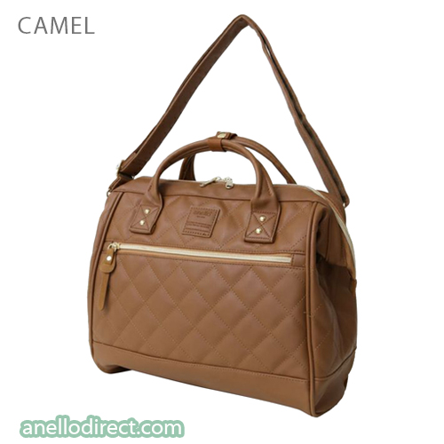 Anello Quilting PU Faux Leather 2 Way Shoulder Bag Handbag Regular Size AH-H1862 Camel Japan Original Official Authentic Real Genuine Bag Free Shipping Worldwide Special Discount Low Prices Great Offer