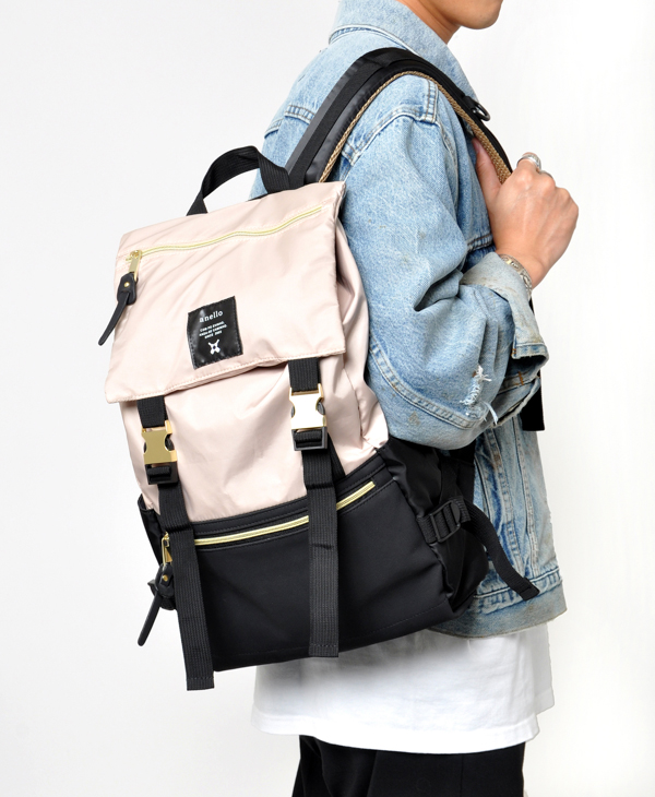 anello high density polyester gold buckle backpack AT-B1493 BK 