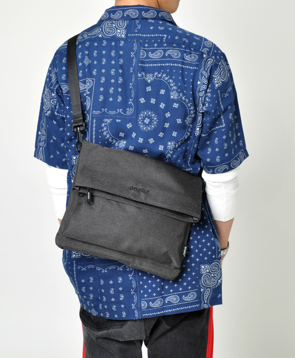 Japan Anello Dense Mottled Polyester 2 Way Folded Flap Shoulder Bag AT-B2263 2