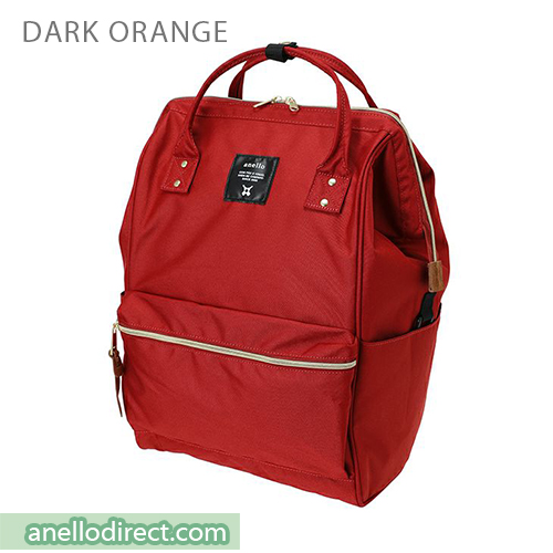 Anello 11 Pockets Polyester Canvas Backpack Rucksack Large Size AT-B2521 Dark Orange Japan Original Official Authentic Real Genuine Bag Free Shipping Worldwide Special Discount Low Prices Great Offer