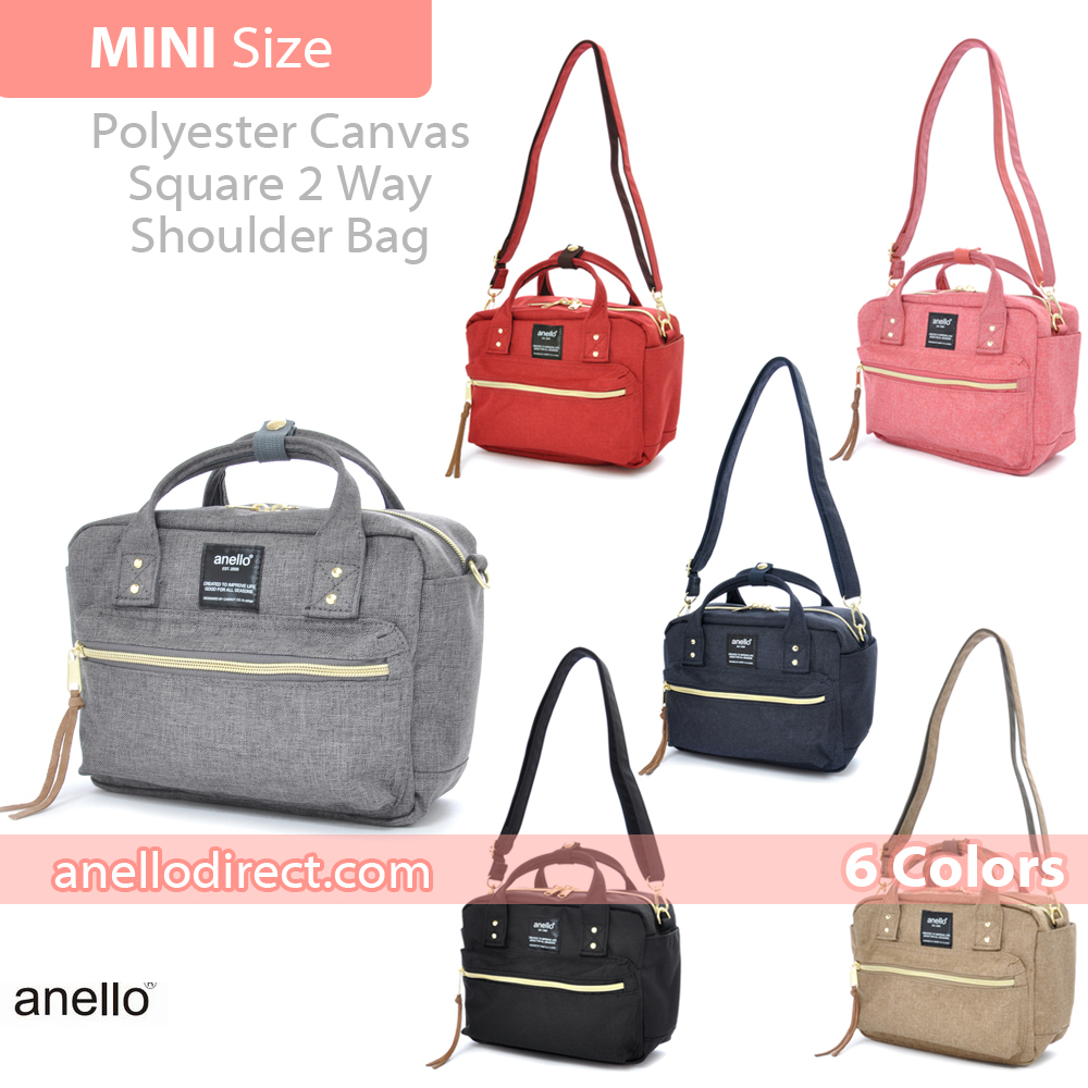 Anello Polyester Canvas Square 2 Way Shoulder Bag Mini Size AT-C1223