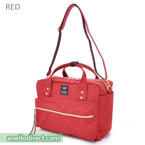 Anello Polyester Canvas Square 2 Way Shoulder Bag Regular Size AT-C1224 Red Japan Original Official Authentic Real Genuine Bag Free Shipping Worldwide Special Discount Low Prices Great Offer