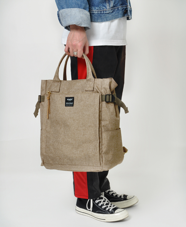 Japan Anello Polyester 10 Pocket 2 Way Tote Backpack Rucksack AT-C1225 2