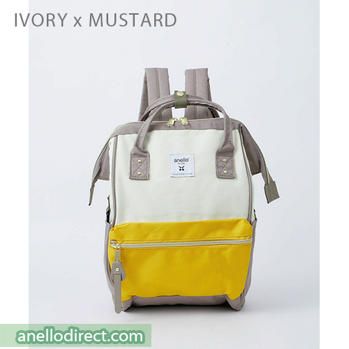 Anello REPREVE Upgraded Canvas Backpack Mini Size ATB0197R Ivory x Mustard Japan Original Official Authentic Real Genuine Bag Free Shipping Worldwide Special Discount Low Prices Great Offer
