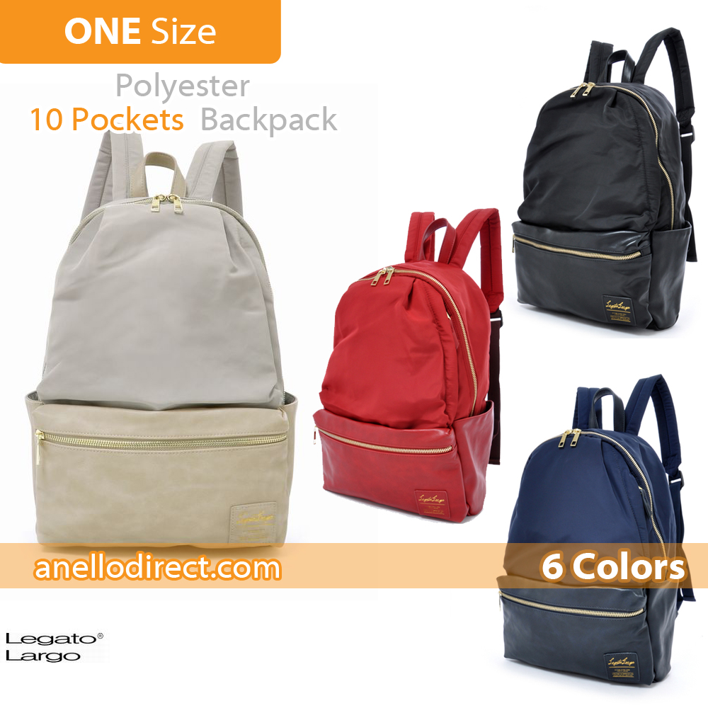 Legato Largo 10 Pockets Polyester X PU Backpack LR-H1051 2